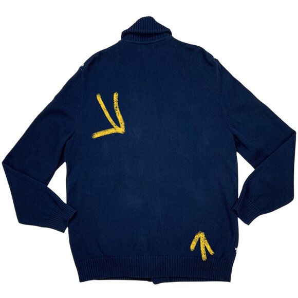 Club Room Mens Novelty Ski Cardigan Sweater L Blue Holiday Christmas Heritage. - Picture 6 of 12